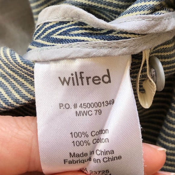Wilfred Bustier Dress in blue stripe. Size 2 - Picture 3 of 6